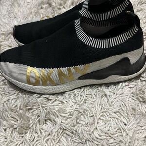 DKNY Black and Gold Athletic Shoes